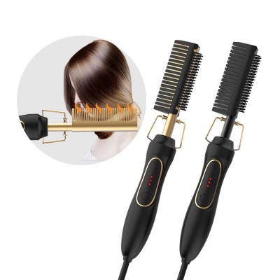 Multifunction 2 in 1 Curler And Straightening Brush Electric Comb Hair Straightener